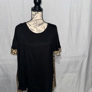 Cheetah/Black Blouse with open back